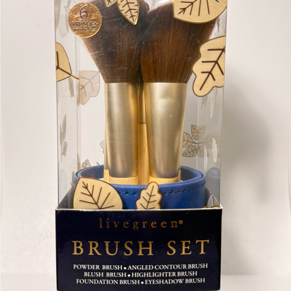 Livegreen Brush Set with Gold Handles